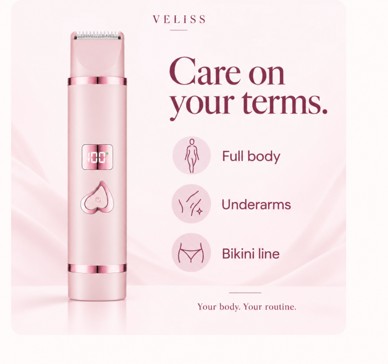 VELISS pink V-188 with Full body, Underarms and Bikini line labels